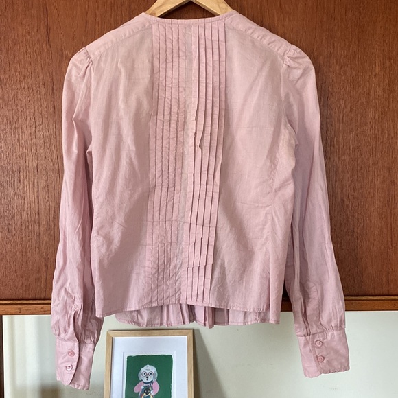 Anthropologie Odille pinkish/lavender shirt. Pleated in front and middle back. - Picture 7 of 13